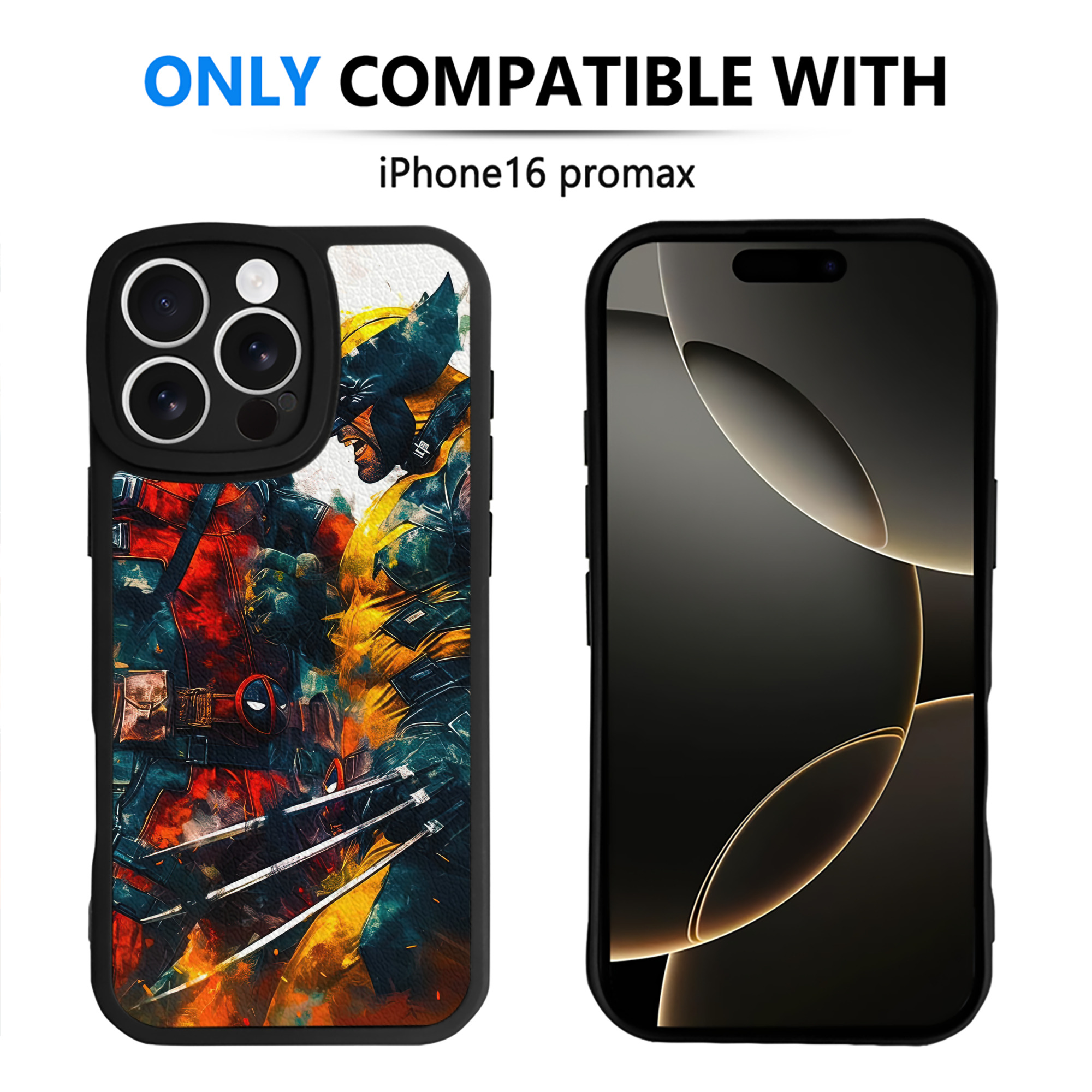 （画像用） Deadpool デッドプール 【iPhone 16シリーズ対応】シリコンスマホケース（レザー調） 材質：シリコン